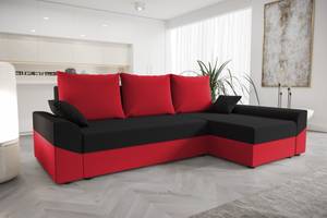 Ecksofa DENVI Schwarz - Rot - Ecke davorstehend rechts