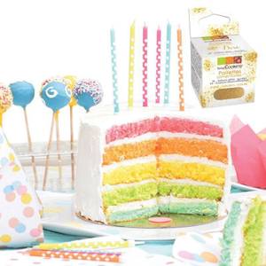 Kit rainbow cake + Goldene Kunststoff - 10 x 10 x 10 cm