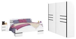 Schlafzimmer-Set VIOLLA 4-teilig Weiß - Holzwerkstoff - 476 x 210 x 217 cm