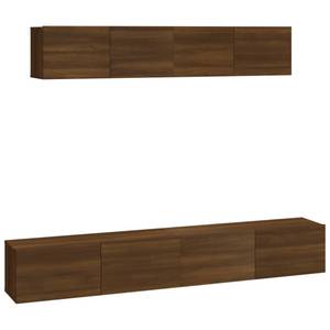 TV-Schrank 4er Set D153 Eiche Schwarzbraun Dekor