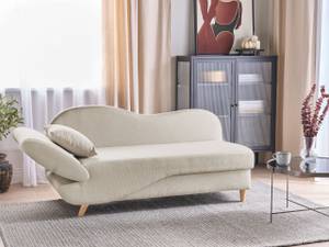 Chaise longue MERI Beige - Chêne clair - Accoudoir monté à droite (vu de face) - Angle à gauche (vu de face)