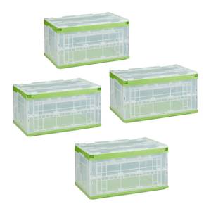 4 x Transparente Transportbox mit Deckel Grün - Durchscheinend