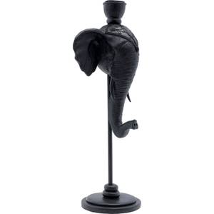 Bougeoir tête d'éléphant Noir - Matière plastique - 16 x 36 x 12 cm