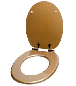 WC-Sitz mit Absenkautomatik Crystal Gold Gold - Holzwerkstoff - 38 x 6 x 47 cm