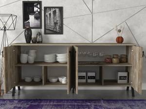 Sideboard Zeth Eiche Braun - Holzwerkstoff - 180 x 77 x 45 cm