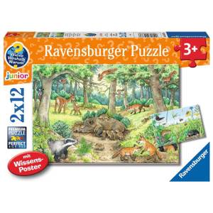 Puzzle Tiere im Wald und auf der Wiese Papier - 20 x 4 x 28 cm