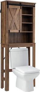 Toilettenschrank Toilettenregal Holz Braun - Holzwerkstoff - 25 x 172 x 67 cm