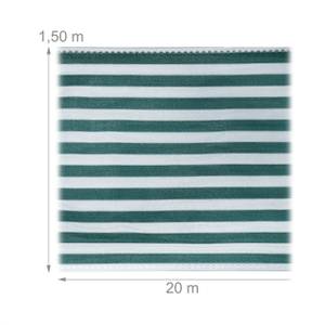 Zaunblende 1,5 m hoch grün-weiß Breite: 2000 cm