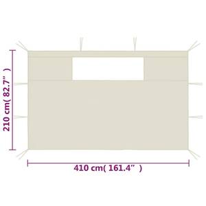 Paroi latérale de belvédère (lot de 2) Blanc crème - Profondeur : 410 cm