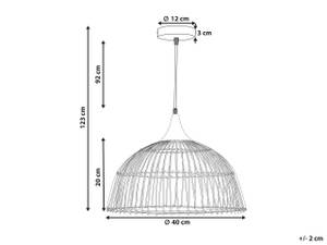 Lampe suspension BARARIS Beige - Bleu - Rotin - 40 x 20 x 40 cm