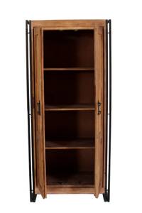 PANAMA Garderobenschrank Schwarz - Braun - Metall - Massivholz - Holzart/Dekor - 80 x 180 x 45 cm