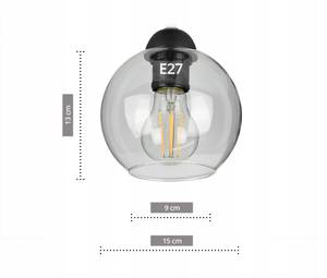 Deckenlampe Bergen III Schwarz - Gold - Durchscheinend