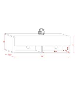 TV-Möbel Derby Beige - Holzwerkstoff - 31 x 30 x 100 cm