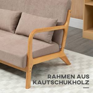 2-Sitzer Sofa 839-597V00LG Grau - Massivholz - 80 x 72 x 122 cm