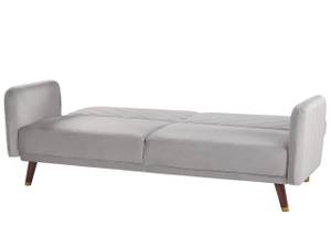 3-Sitzer Sofa SENJA Grau - Hellgrau - Eiche Dunkel