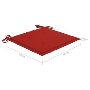 Gartenstuhl-Kissen (4er Set) 3005021-2 Rot - 40 x 40 cm