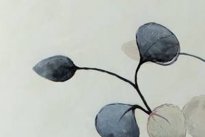 XXL Tableaux à l'huile Ephemeral Beauty Noir - Gris - Bois massif - Textile - 120 x 180 x 4 cm