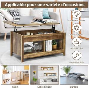 Table Basse Relevable HW67317 Marron - Bois manufacturé - 48 x 50 x 109 cm