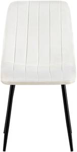 Chaise salle à manger Dijon Lot de 4 Blanc crème - Fourrure synthétique