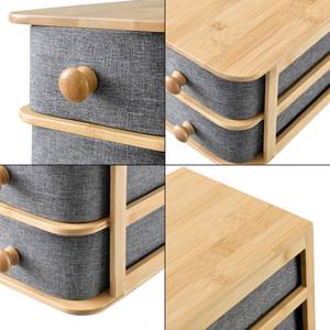 Organisateur de bureau 2 Boites et 1 Plateau en Bois et Bambou -  Accessoires de rangement - Décomania