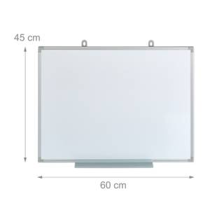 Whiteboard magnetisch Silber - Weiß - Metall - 60 x 45 x 7 cm