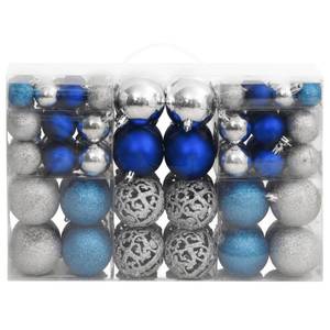 Weihnachtskugel (100er Set) 295555 Blau - Silber