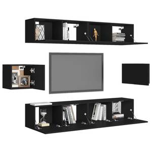 TV-Schrank 6er Set D652 Schwarz - Tiefe: 80 cm