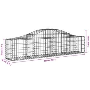 Panier de gabion 3017642-22 (lot de 4) 200 x 60 cm