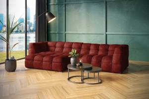 Ecksofa ROSARIO Velvet Bordeaux - Ecke davorstehend links