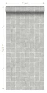 Tapete Fliesenmuster 6635 Grau - Naturfaser - Textil - 53 x 1005 x 1005 cm