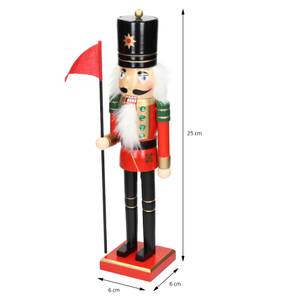 Nussknacker Figur handbemalt Schwarz - Rot