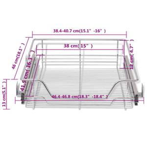 Drahtkorb 292466 (2er Set) Silber - Metall - 47 x 13 x 46 cm