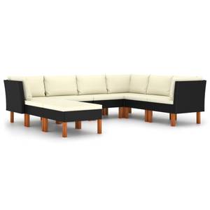 Garten-Sofa-Set (8-teilig) 3009634-15 Schwarz