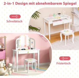 Kinder-Schminktisch HY10187EU-WH Weiß - Holzwerkstoff - 34 x 96 x 70 cm