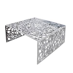 Couchtisch ABSTRACT Silber - Metall - 60 x 32 x 60 cm