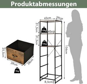 Standregal Bücherregal Braun - Holzwerkstoff - 39 x 156 x 43 cm