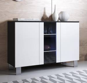 Buffet Luke Noir - Blanc - Bois manufacturé - 120 x 70 x 40 cm