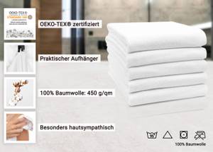 Badetuch 00000356 5er-Set Weiß - Textil - 100 x 1 x 150 cm