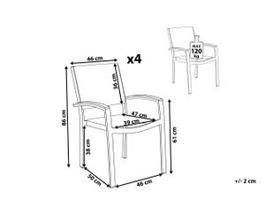 Gartenstuhl PERETA 4-tlg 4er Set