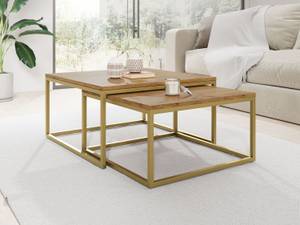 Couchtische mit Metallbeine Vella Gold Buche Dekor