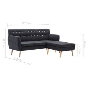 L-förmiges Sofa 296124 Grau - Holzwerkstoff - Textil - 138 x 82 x 172 cm