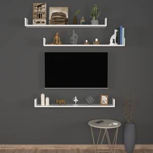 Lot de 3 étagères murales Höganäs Blanc - Largeur : 120 cm