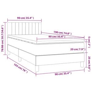 Boxspringbett 3017268-13 Dunkelgrau - 90 x 193 cm