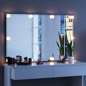 Coiffeuse Azur avec banc, miroir et LED Blanc - Bois manufacturé - 120 x 153 x 40 cm