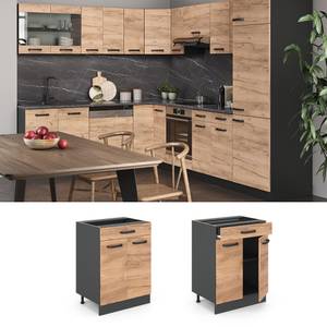 Küchenunterschrank R-Line 45815 Anthrazit - Sonoma Eiche Trüffel Dekor - 60 x 82 x 60 cm