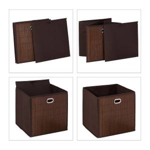 4x paniers de rangement en bambou haut Marron - Marron foncé