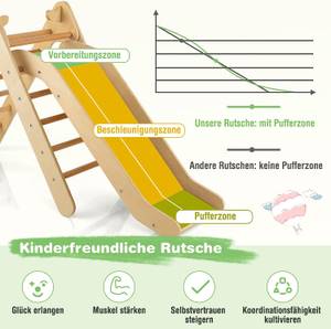 Kletterdreieck mit Rutsche Braun - Massivholz - 48 x 74 x 87 cm