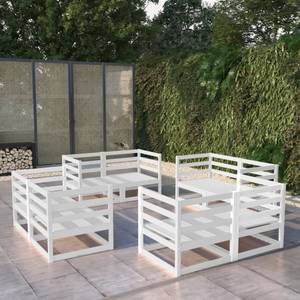 Garten-Lounge-Set Weiß - Massivholz - Holzart/Dekor - 70 x 67 x 70 cm