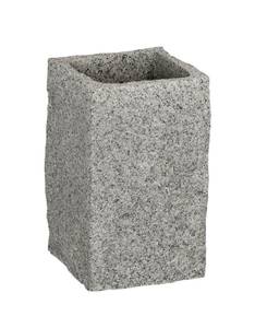 Wenko Zahnputzbecher Becherhalter Granit Grau - Keramik - 6 x 11 x 6 cm