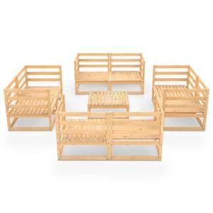 Garten-Lounge-Set Braun - Massivholz - Holzart/Dekor - 70 x 30 x 70 cm